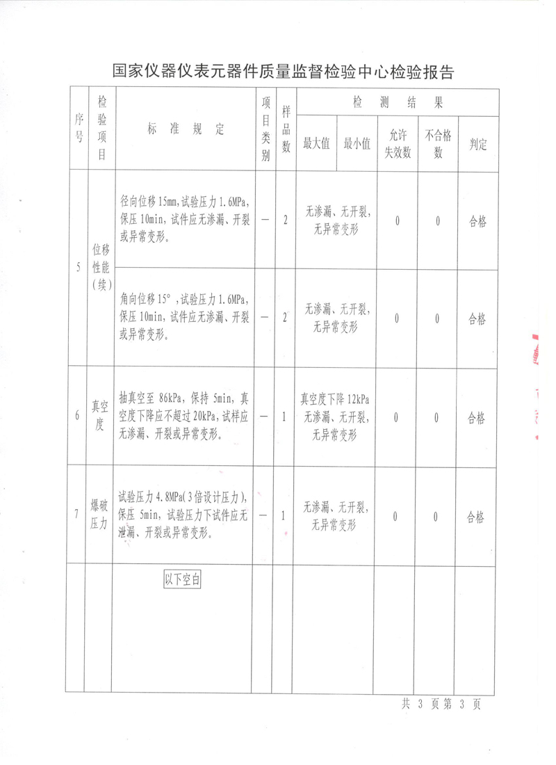 《橡胶避震喉》特种设备形式实验报告